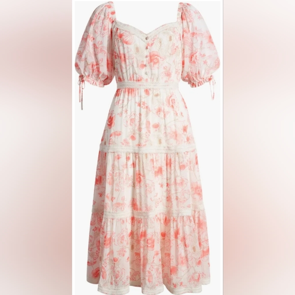 Rachel Parcells Floral Tiered Midi Dress - Picture 5 of 6